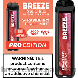 Breeze Vape Near Me - Breeze Pro 2000 پف VVFPL12 سٹرابیری آڑو پودینہ